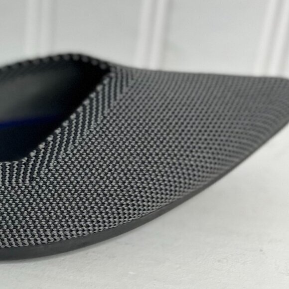 Rothy's Womens 9.5 The Point Grey with Blue Knit Fabric Ballet Flats Shoes - Picture 3 of 6